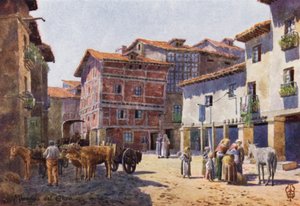 Severní Španělsko: Miranda del Ebro, Koutek ve městě (barva lito)
