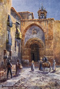 Severní Španělsko: Salamanca, kostel San Martin (barevné lito) od Edgar T. A. Wigram