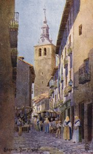 Severní Španělsko: Segovia, kostel San Miguel (barva litho)