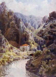 Severní Španělsko: soutěska Deva, Urdon (barevná lito) od Edgar T. A. Wigram