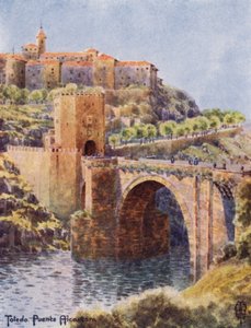 Severní Španělsko: Toledo, most Alcantara (barevné lito)