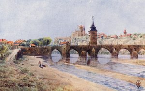 Severní Španělsko: Zamora, z břehů Duero (barevné lito) od Edgar T. A. Wigram