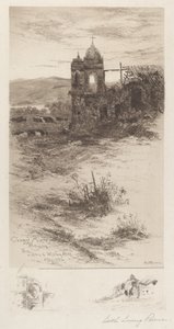 Karmelská mise před restaurováním od Edith Loring Peirce Getchell, after William Keith