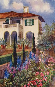 Roh zahrady ve Villa Arcadia, Johannesburg (barevné lito) od Edith Struben