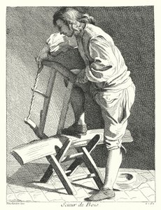 Wood Sawyer (rytina) od Edmé (after) Bouchardon