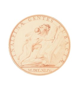 Herkules vyzbrojený kyjem, který se chystá překročit Alpy, 1744