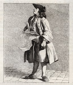 Křik vítězů čísel (Loto) - Petity metier de Paris (Studie provedené v nižších lidech neboli Cris of Paris) - rytina Edma Bouchardona (1698-1762) od Edmé Bouchardon