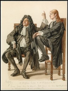Portrét Monsieur Diafoirus pere et fils, cca 1870 (akvarel) od Edmond Aime Florentin Geffroy