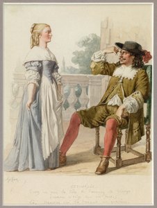 Portrét Agnes a Arnolfa, asi 1870 (akvarel) od Edmond Aime Florentin Geffroy