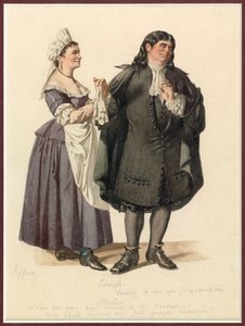 Portrét Doriny a Tartuffa, asi 1870 (akvarel) od Edmond Aime Florentin Geffroy