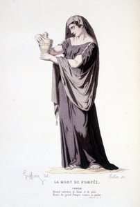 Postava Cornelie v divadelní hře La mort de Pompee - Divadelní komplet: (Kompendium her Corneille) kresba Geffroy, rytina Colin - ed. Laplace, Sanchez et Cie, Paříž 1884 od Edmond Aime Florentin Geffroy