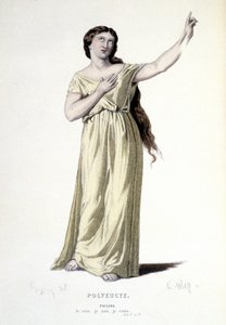 Postava Pauline v tragédii Polyeucte martyr - Full Theatre: (Sbírka her Corneille) kresba Geffroy, rytina L. Wolff - ed. Laplace, Sanchez et Cie, Paříž 1884