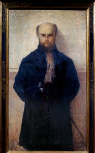 Portrét Paula Verlaina (1844 - 1896) francouzského básníka a spisovatele. Obraz Edmonda Francoise Aman Jean (Aman-Jean, Amand Jean, Aman-Jean