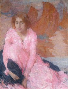 Růžové šaty; La Robe Rose, kolem roku 1898 (pastel)