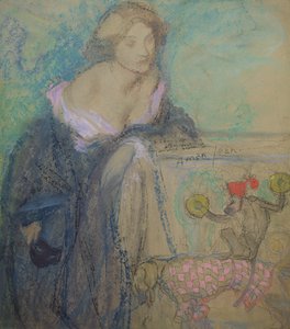 Žena s maskou, 1911 (pastel na papíře)