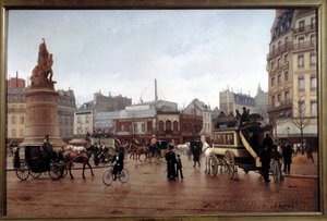 Pohled na Place Clichy v roce 1896 Malba Edmonda Grandjeana (1844-1908) 1896 Sun. 0,85x1,3 m Paříž, Carnavalet Museum