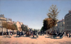 Pohled na Champs-Elysees z Place de l