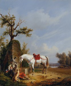 Německy: Reiter mit Pferd Jízda na koni od Edmond Jean-Baptiste Tschaggeny