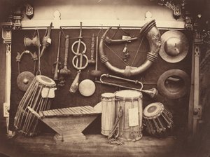 Zátiší s hudebními nástroji,c. 1863 (foto) od Edmond Lebel