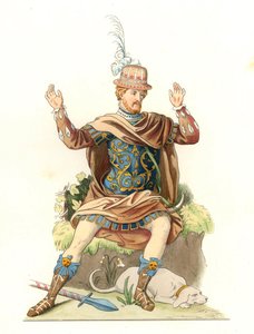 Francouzský gentleman na sobě starožitný kostým od Edmond Lechevallier Chevignard