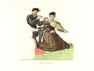 Gentleman a žena, Anglie od Edmond Lechevallier Chevignard