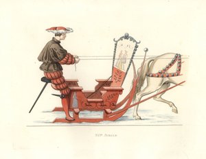 Německý muž soutěžící v závodě na saních od Edmond Lechevallier Chevignard