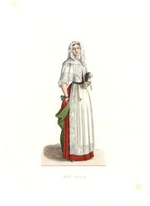 Žena v ranních šatech, Francie od Edmond Lechevallier Chevignard
