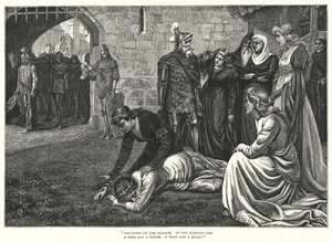The Bridal Of Malahide (rytina) od Edmund Blair (after) Leighton