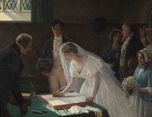 Podpis registru (olej na plátně) od Edmund Blair Leighton