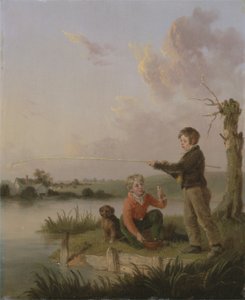 The Young Anglers (olej na panelu) od Edmund Bristow