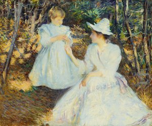 Matka a dítě v borovém lese od Edmund Charles Tarbell