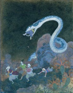 Srbská pohádka: Epizoda s hadem (akvarel na papíře) od Edmund Dulac