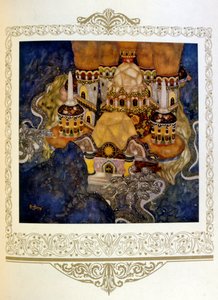 Ilustrace "Palác Rudého draka. Srbsko" od Dulaca. 1917. od Edmund Dulac