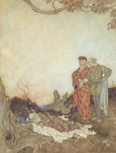 Ilustrace k filmu Bouře, 2. dějství, 1. scéna od Edmund Dulac