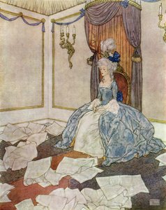 Přečetla všechny noviny světa a zase je zapomněla, tak je chytrá, frontispice ze Sněhové královny. od Edmund Dulac