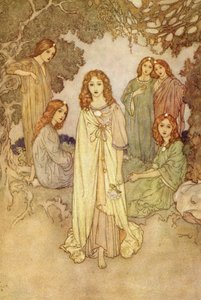 Nymfy z "Rajské zahrady od Edmund Dulac