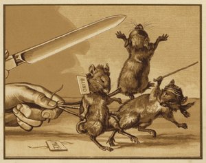 Ilustrace pro tři slepé myši (barevné lito) od Edmund G. Caldwell