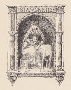 Ilustrace k filmu Předvečer svaté Anežky od Johna Keatse (litografie)