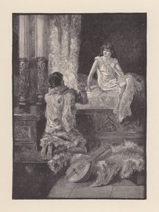 Ilustrace k filmu Předvečer svaté Anežky od Johna Keatse (litografie)