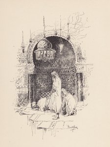 Ilustrace k filmu Předvečer svaté Anežky od Johna Keatse (litografie)