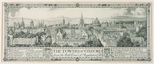 Oxfordské věže ze zvonice Magdalen, 1908