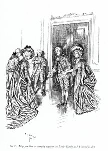 Ilustrace k Sheridanově Škole skandálu (rytina)