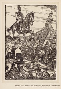 Císařský věnec: "Ave Kaiser, Imperator Moriture, Mortui Te Salutamus" (litografie). od Edmund Joseph (after) Sullivan