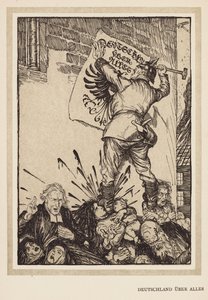 Císařský věnec: Deutschland Über Alles (litografie) od Edmund Joseph (after) Sullivan