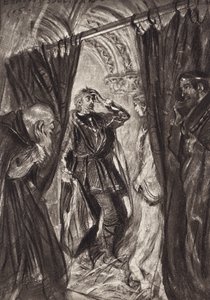 William Shakespeare: (litografie) Tragédie Hamleta, prince dánského, 3. dějství, 1. scéna od Edmund Joseph (after) Sullivan