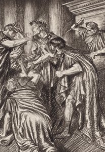 William Shakespeare: (litografie): Tragédie Julia Caesara, 3. dějství, 1. scéna (litografie) od Edmund Joseph (after) Sullivan