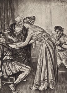 William Shakespeare: (litografie): Tragédie Tita Andronika, V. dějství, 2. scéna (litografie) od Edmund Joseph (after) Sullivan