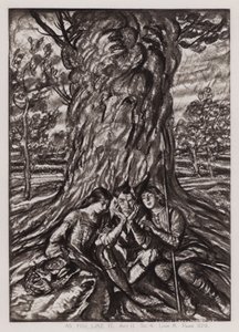 Jak se vám líbí, dějství II, Sc 4 (litho) od Edmund Joseph Sullivan
