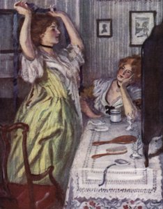 Ilustrace k Vicar of Wakefield od Olivera Goldsmitha (barevné lito)