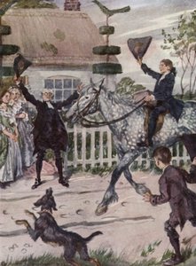 Ilustrace k Vicar of Wakefield od Olivera Goldsmitha (barevné lito)